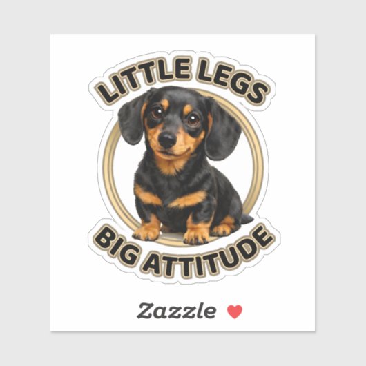 Dachshund kleine poten grote attitude sticker (Vel)