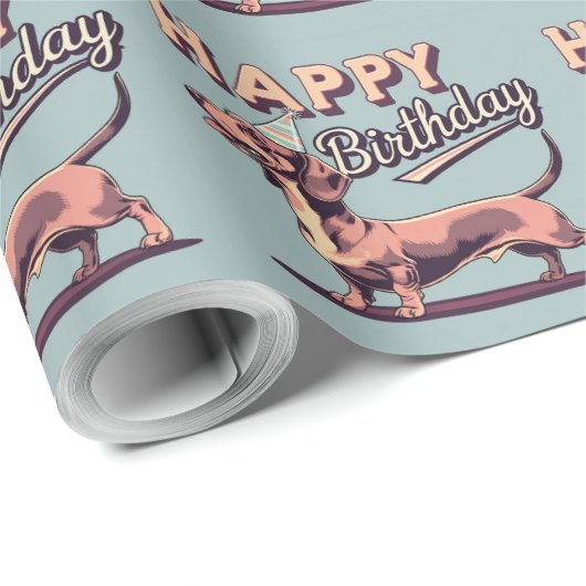 Dachshund Kleurrijk  Cadeaupapier (Rol Hoek)