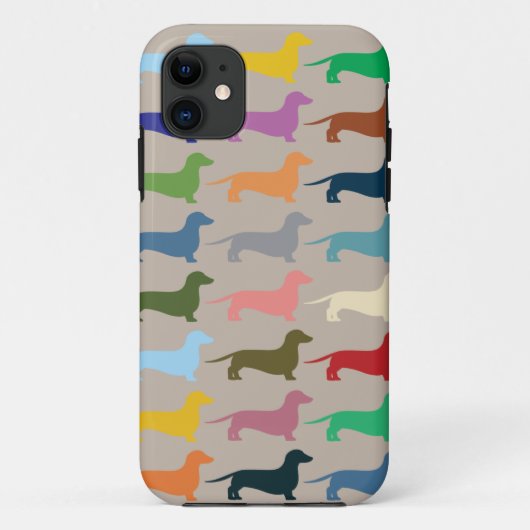 Dachshund kleurrijke Iphone-draagtas Case-Mate iPhone Case (Achterkant)
