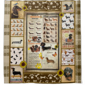 Dachshund Knowledge Blanket Gift Douchegordijn (Voorkant)