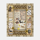 Dachshund Knowledge Blanket Gift Fleece Deken (Voorkant)