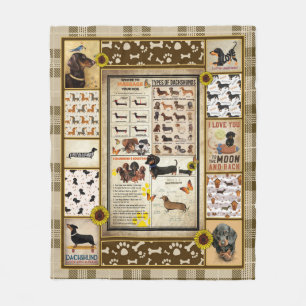 Dachshund Knowledge Blanket Gift Fleece Deken