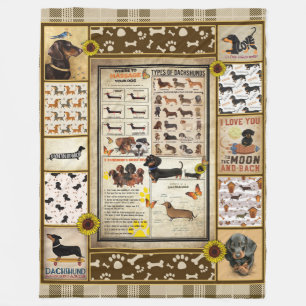 Dachshund Knowledge Blanket Gift Fleece Deken
