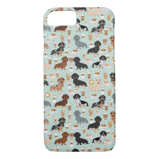 Dachshund koffieontwerp Case-Mate iPhone case (Achterkant)