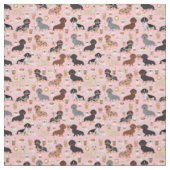 Dachshund-koffiezetroze Stof (Swatch)