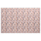 Dachshund-koffiezetroze Stof (Fat Quarter)