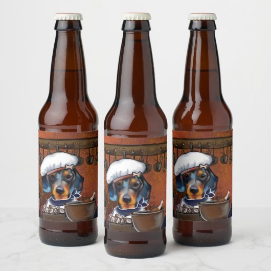 Dachshund-koks Bier Etiket (Flessen)
