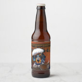 Dachshund-koks Bier Etiket (Voorkant)
