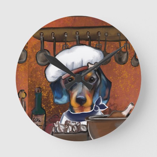 Dachshund-koks Ronde Klok (Voorkant)