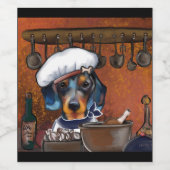 Dachshund-koks Wijn Etiket (Enkel label)