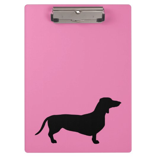 Dachshund Kort Haar - Silhouet 1 Klembord (Voorkant)