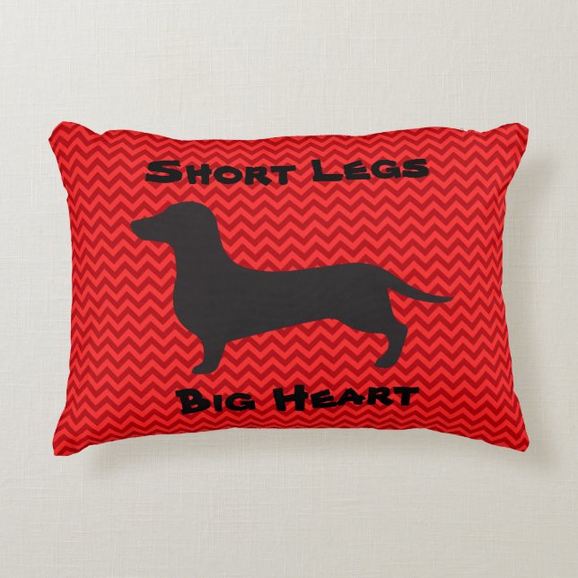 Dachshund - Korte Legs Big Heart Accent Pillow Accent Kussen (Voorkant)