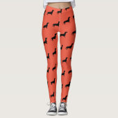 Dachshund Korthaar - Silhouette 1 Leggings (Voorkant)