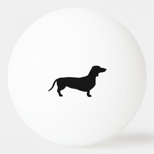 Dachshund Kortharig - Silhouet 1 Pingpongbal (Voorkant)