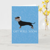 Dachshund krijgt snel een goed ontwerp kaart (Gele Bloem)