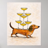 Dachshund kunst | grappige hond illustratie poster (Voorkant)