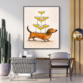 Dachshund kunst | grappige hond illustratie poster