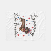 Dachshund Kunst Lang leve de vrijheid Fleece Deken (Voorkant (Horizontaal))
