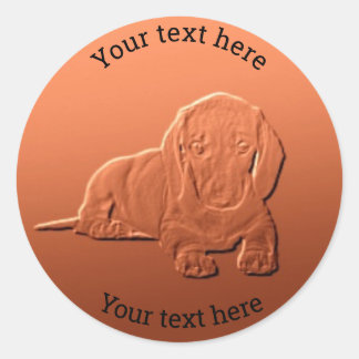 Dachshund  Kunstontwerp #copp11 Ronde Sticker