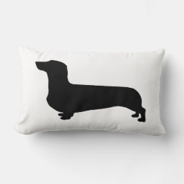 Dachshund kussen met gestreepte achterkant