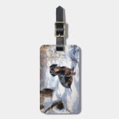 Dachshund Laat het sneeuwen Kerstmis Bagagelabel (Voorkant verticaal)