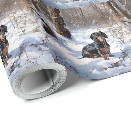 Dachshund Laat het sneeuwen Kerstmis Cadeaupapier (Rol Hoek)
