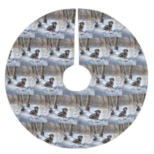 Dachshund Laat het sneeuwen Kerstmis Kerstboom Rok