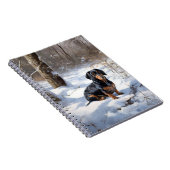 Dachshund Laat het sneeuwen Kerstmis Notitieboek (Rechterzijde)