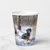 Dachshund Laat het sneeuwen Kerstmis Papieren Bekers (Achterkant)