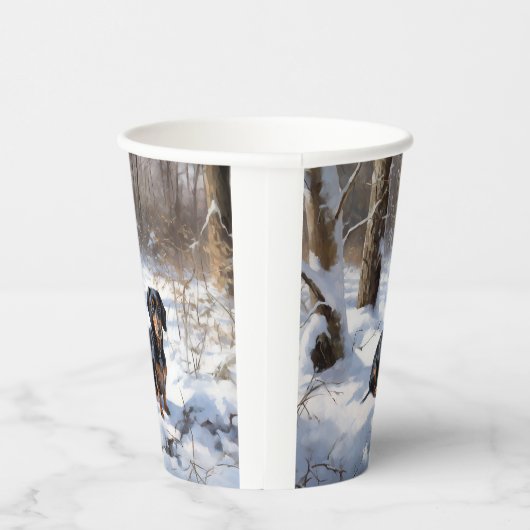 Dachshund Laat het sneeuwen Kerstmis Papieren Bekers (Rechts)