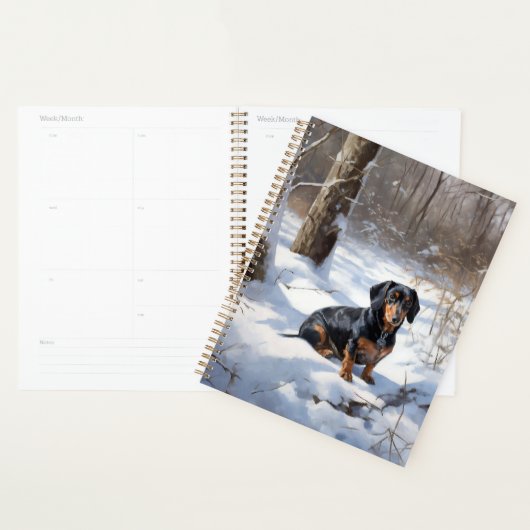 Dachshund Laat het sneeuwen Kerstmis Planner (Display)