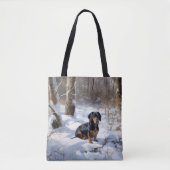 Dachshund Laat het sneeuwen Kerstmis Tote Bag (Voorkant)