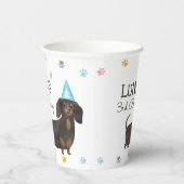 Dachshund laat pawty Dog Birthday Party Paper Cup Papieren Bekers (Rechts)