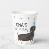 Dachshund laat pawty Dog Birthday Party Paper Cup Papieren Bekers (Voorkant)