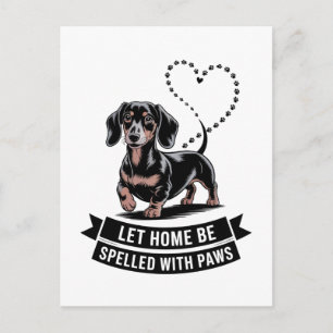 Dachshund Laat Thuis Worden Geschreven Met Pootafd Briefkaart