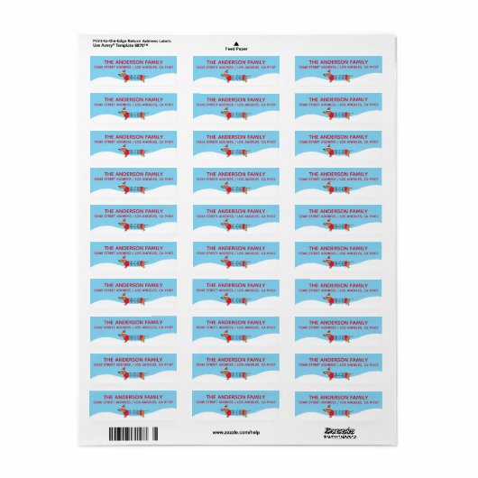 Dachshund-label voor kerstteruggave etiket (Full Sheet)