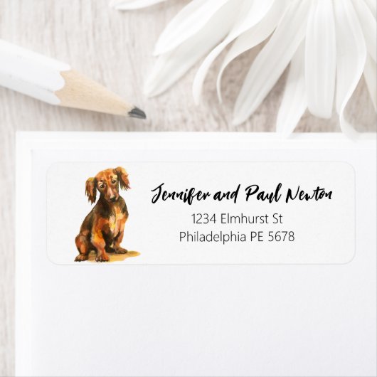 Dachshund-label voor retouradres etiket (Insitu)