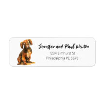 Dachshund-label voor retouradres