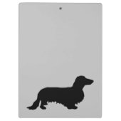Dachshund Lang Haar - Silhouette 1 Klembord (Achterkant)
