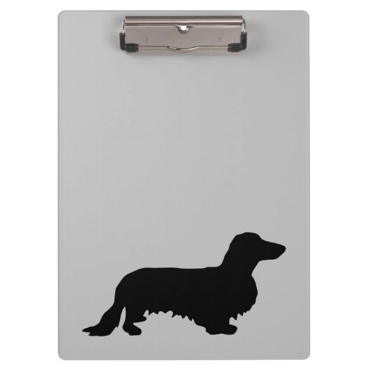 Dachshund Lang Haar - Silhouette 1 Klembord (Voorkant)