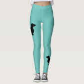 Dachshund Lang Haar - Silhouette 1 Leggings (Voorkant)
