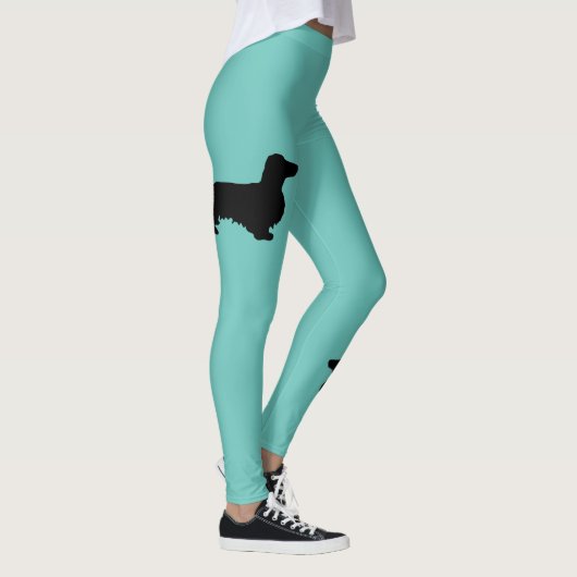 Dachshund Lang Haar - Silhouette 1 Leggings (Rechts)