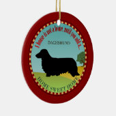 Dachshund [Lange haren] Keramisch Ornament (Rechts)
