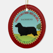Dachshund [Lange haren] Keramisch Ornament (Links)