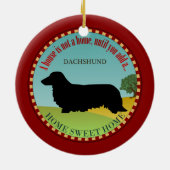 Dachshund [Lange haren] Keramisch Ornament (Achterkant)