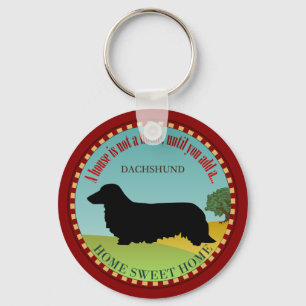 Dachshund [Lange haren] Sleutelhanger