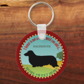 Dachshund [Lange haren] Sleutelhanger (Voorkant)