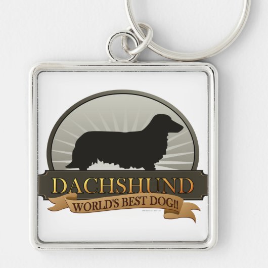 Dachshund [Lange haren] Sleutelhanger (Voorkant)