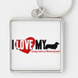 Dachshund [Lange haren] Sleutelhanger
