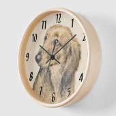 Dachshund (langharig) schilderij originele hondenk (Hoek)